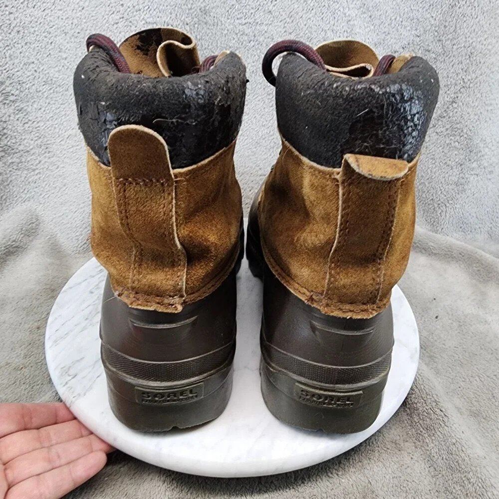Sorel Shoes Mens Size 10 Brown Leather Lace Up Boots *Read*